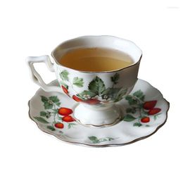 Cups Saucers Creative Flower Tea Set Chinese Porselein Coffee Cup Royal Bone China Vintage Mlik Tray 200ml