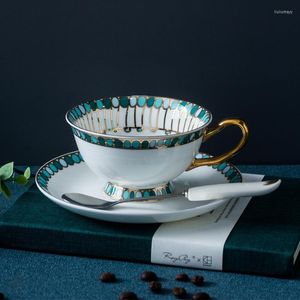 Kopjes schotels Creatieve Noordse stijl Bone China Coffee Cup en Saucer Afternoon Tea Ceramic Europeaan