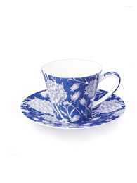 Tasses soucoupes motif végétal créatif porcelaine tasse à café et soucoupe ensemble britannique après-midi thé porcelaine maison verres à café