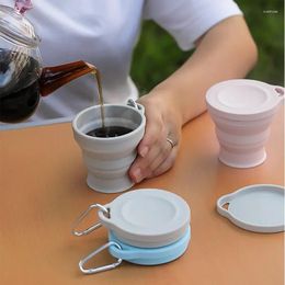 Tasses soucoupes tasse tasse à café avec couvercle Portable pliant rétractable Mini tasse à thé en plein air boire voyage Silicone