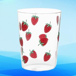 Cups Saucers Cup -bril Glazen water Mok Drink Tumbler Strawberry Coffeeclear Drank Beer Iced Summer Fruit Travel Picnic Tea