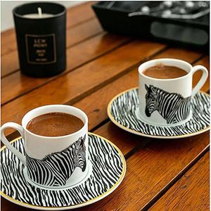 Tasses Saucers Double tasse ensemble Turkish Coffee Gift Design Mug Espresso Kitchen Home Decoration Elegant