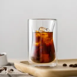 Cups Saucers Double Deck Professional Iced Coffee Cup Heat isolatie Slender Taille Espresso Frappe Glass Turkije Mug Cafe Taza