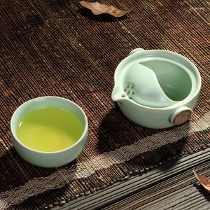 Tasses soucoupes verres à thé théière en céramique service à thé de voyage commodité bureau Ruyao Teaset