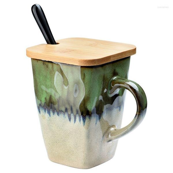 Tazas Platillos Taza de esmalte Ins Estilo nórdico Cuadrado Ecológico Cerámica Herramienta para beber Moda para té Leche Taza de café Creatividad al por mayor