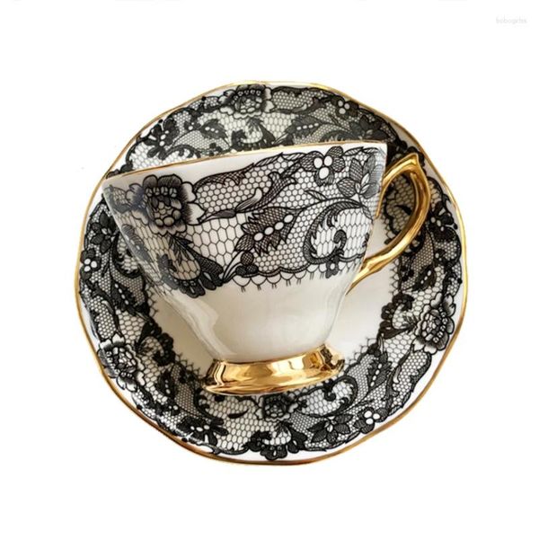 Tazas de tazas Inglaterra China de huesos Café Café Camiseta Conjunto de té de lujo Taza de cerámica de cerámica Top de porcelana