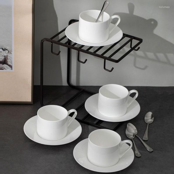 Tasses Soucoupes Espresso Milk Coffee tasse de voyage Double verre réutilisable Astomètre Agitation Caneca Ceramica Kitchen Dining Bar