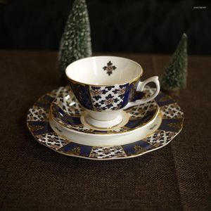 Cups Saucers European Bone China koffiekopje Set Espresso Home High Tea Saucer Porselein Ceramic Crockery 50T023