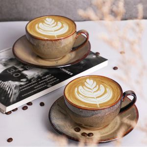 Kopjes Schoteltjes Europese Keramische Latte Espresso Koffiekop Met Schotel Set Porselein Mode Oven Glazuur Melkmok Eenvoudig Huishoudelijk Café