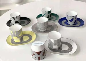 Cups Saucers European Runway Cup en Dish Set Single Mini Seven Color Mond Snack