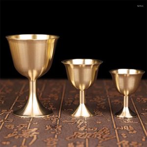 Cups schotels Feng Shui Copper Water Cup Tibetaanse Boeddha Bowl theekopjes Bar Goblet Wine Goddess of Wealth Home Decoration Drinkware