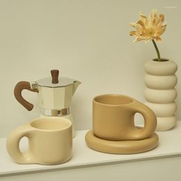 Tasses soucoupes Floriddle tasse en céramique avec soucoupe café et bureau à domicile tasse à thé assiette coréenne cadeau
