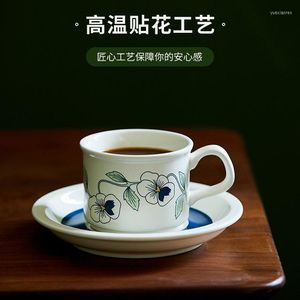 Tasses soucoupes fleur thé tasse café Design Couple décor chinois blanc voyage vaisselle réutilisable Tazas De Te ensemble De café BJ50BD