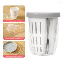 Tasses Saucers Fruit Storage Container Portable Cup avec des compartiments drainés Salade à l'épreuve des fuites de grande capacité