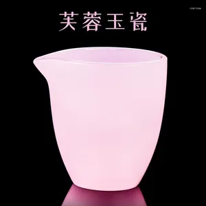 Kopjes Schoteltjes Furong Jade Porselein Fair Cup-Harmony Justice Theekop Roze Dispenser Glas Geglazuurde Set Accessoires