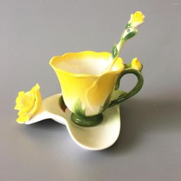 Cups Saucers Gift Brief Ceramics Cup Saucer Coffee Nordic Creativity Environment herbruikbare moderne Bardak Home Decoratie EK50BD