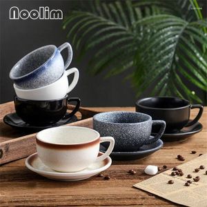 Tasses Saucers Gift Japanese Ceramic Latte Coffee Cup rétro Thé après-midi avec soucoupe Set Breakfast Milk Mug Office Bureau tasses à thé 320 ml