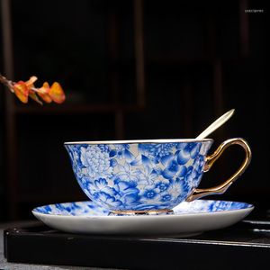 Cups Saucers Gold Lace Email Milk Coffee Cup Royal Family Bot China Chinese paar Jingdezhen Ceramics