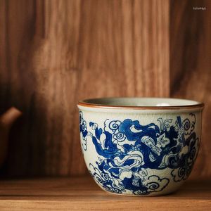 Cups Saucers Hand geschilderd Cup Chinees antieke Wukong Pottery Jingdezheng Mooie theeset Teaware Boat Mokken voor ceremonie