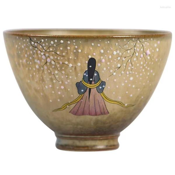 Tasses Saucers peintes à la main à la main Lady maître haut de gamme maître-tasse célibataire Jingdezhen en céramique thé