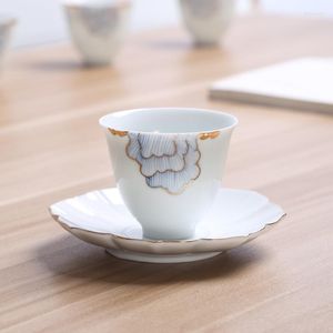 Tasses soucoupes service à thé peint à la main tasse à thé tasse en céramique maître tasses à thé simples Style chinois petit cérémonial