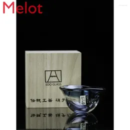 CUPS SAUCERS de alta gama Luxury Japanese Creative Glass Vine Class Modern Minimalista de tazas de té grandes Café de patrón de patrón