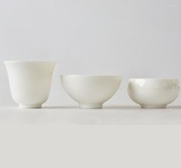 Tasses Soucoupes Haute Qualité Bol À Thé Chinois Verres Artisanal Porcelaine Céramique Blanc Pigmentada Jeu