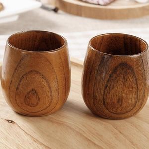 Cups Saucers Home Japanse stijl Natuurlijke Wood Tea Water Cup Round Cupscups Groen Pure Handmade