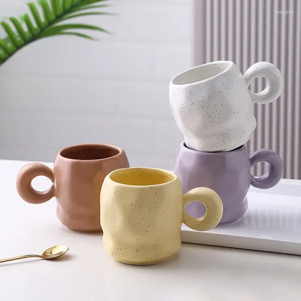 Tazas platillos insu coreano tinta tinta tinta leche cafe de cerámica tábana taza creativa de té de hielo moderno al por mayor