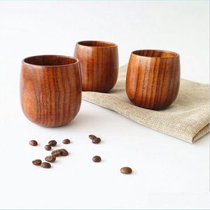 Kopjes schotels Japan Style houten theekop 5oz natuurlijke houten wijnglazen 150 ml koffie muggen bier sap melkbekers drop levering home gar dh4ok