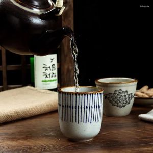 Tasses Saucers Japonais céramique vintage petit bol de thé créatif Pottery Bureau Water Cup Restaurage Drinkware tasses rétro Artisanat