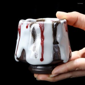 Kopjes Schotels Japans Creatief Retro Keramiek Kopje Thee Koffiemok Ruw Aardewerk Latte Pull Bloem Porselein 1PC