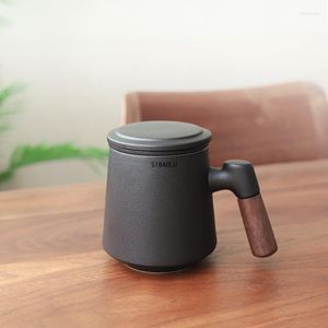 Tasses soucoupes tasse à thé en céramique de style japonais séparation avec couvercle filtre bureau eau cérémonie hommes