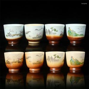 Tasses Saucers en céramique de style japonais Vintage thé tasse créative en porcelaine peinte à la main maîtrise maître de bureau