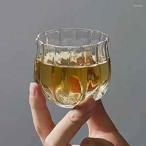 Tasses soucoupes Style japonais fait à la main en verre maître tasse Lotus thé Transparent grand café Arabica 120 ml tasses fraîches