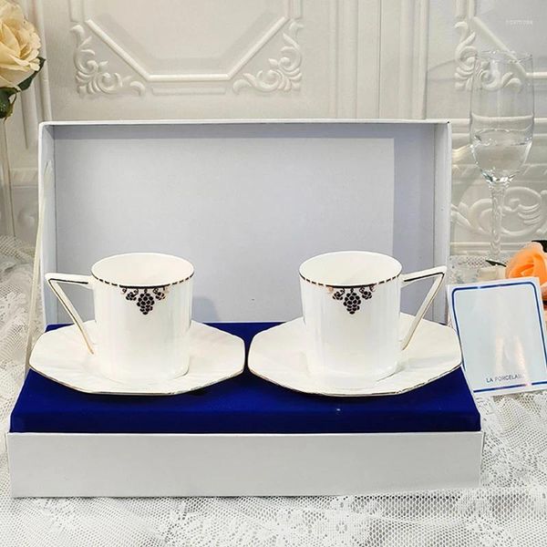 Tasses et soucoupes de Style japonais, raffinées et simples, en os de raisin, en porcelaine, pour la maison, le bureau, le café, cadeau, ensemble de tasses de voyage