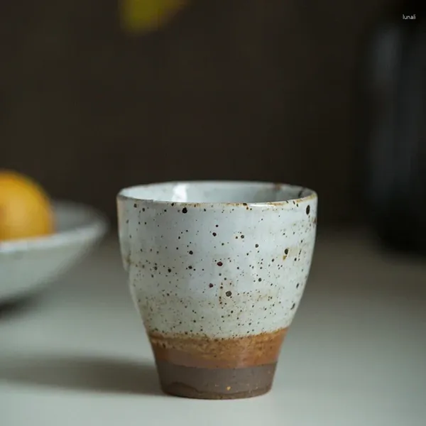 Tasses soucoupes Style japonais Restaurant tasse à eau en céramique créative rétro poterie grossière tasse à thé Drinkware thé café tasse à lait
