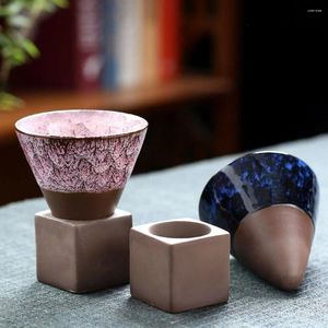 Tasses soucoupes style japonais rétro chapeau tasse créative maison Art céramique cône 200ML.Café