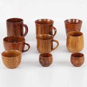 Tasses Saucers style japonais tasse en bois créatif Jujube en bois d'isolation thé à thé