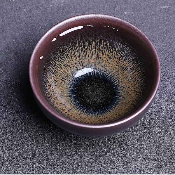 Tasses Saucers Jianzhan Tien mok Bol de thé avec Hare's-Fur Glaze de qualité supérieure gongfu tasse à la main