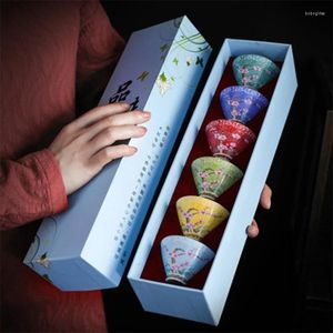 Tazas de tazas Jingdezhen 6Cups Ceramicética Tazón pequeño Tazón de té a mano