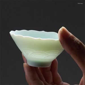 Tasses soucoupes Jingdezhen céramique main sculpture tasse à thé créative Simple maître tasse porcelaine à la main petit bol à thé bureau verres