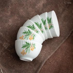 Kopjes schotels Jingdezhen keramische handgeschilderde theekop wit porselein kleine meester creatieve onderglazuur uitstekende waterset
