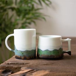 Tasses Soucoupes Jingdezhen Céramique Four Changement Paysage Tasse À Thé En Porcelaine Tasse À Café Creative Ménage Tasse À Lait Couple Japonais Verres