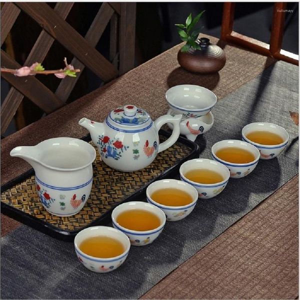 Jingdezhen Xin Sheng – tasses et soucoupes antiques peintes à la main, Ming Cheng Hua, seau de poulet, cylindre de couleur, service à thé, cadeaux en céramique