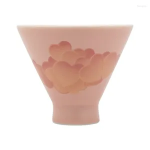 Tasses soucoupes amour nuages tasse Ru Ware rose petite tasse à thé verre à vin en céramique cadeau mignon