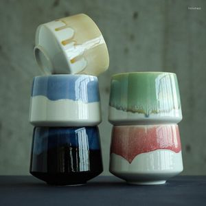 Tasses soucoupes LUWU grande capacité tasse à thé en céramique colorée tasses à thé en porcelaine chinoise 200 ml