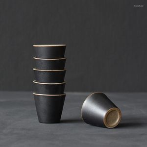 Cups schotels Luwu Black Crockery keramische theekopsets van 6 Chinese beker 70 ml