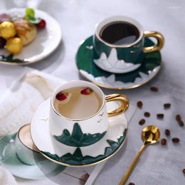 Kopjes schotels luxe creatieve koffiekopje set Europeaan keramische middagthee persoonlijkheid Goud rim taza ceramica espresso eb5bd