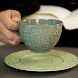 Tasses Saucers Luxury Espresso Coffee Breakfast Breakfast Ceramic Mug Creative Services Kahve Fincan Takimlari Cup Set